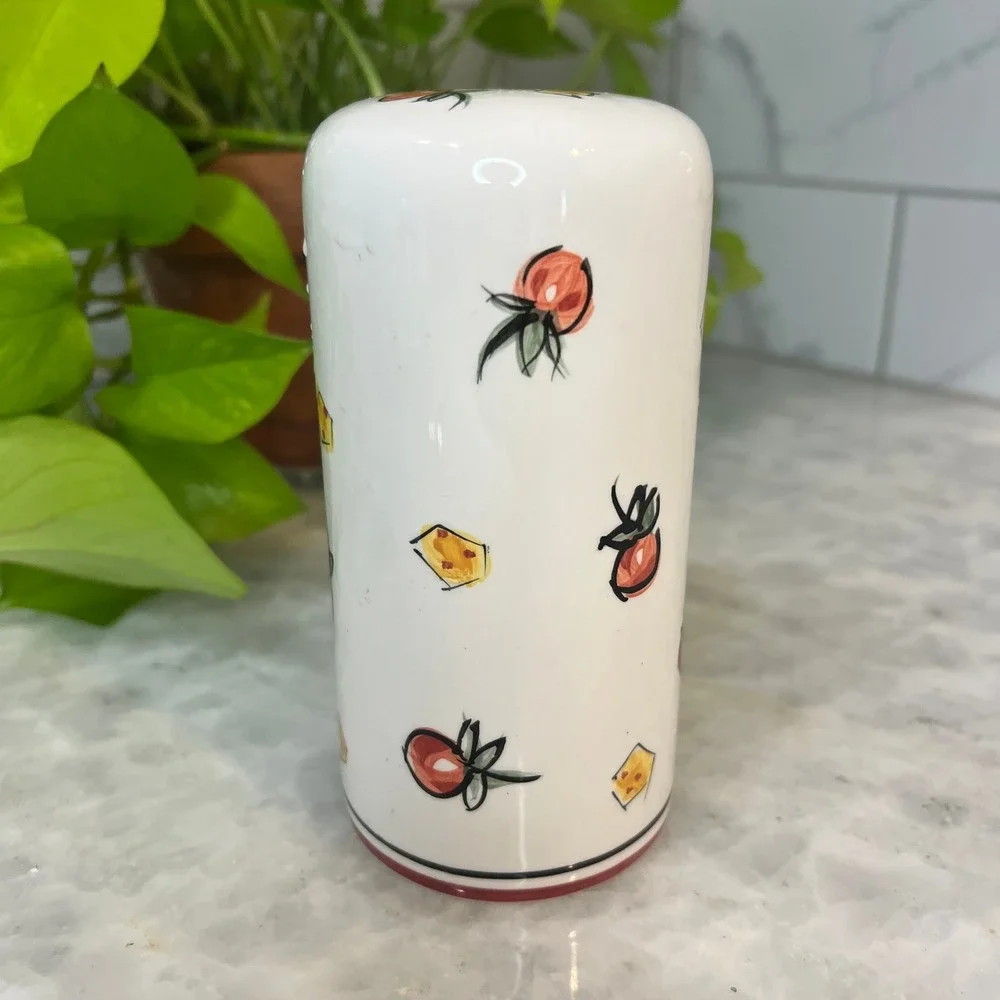 Ceramic Italian Chef Parmesan Cheese Shaker White Pizza Bistro Decor 6 Inch